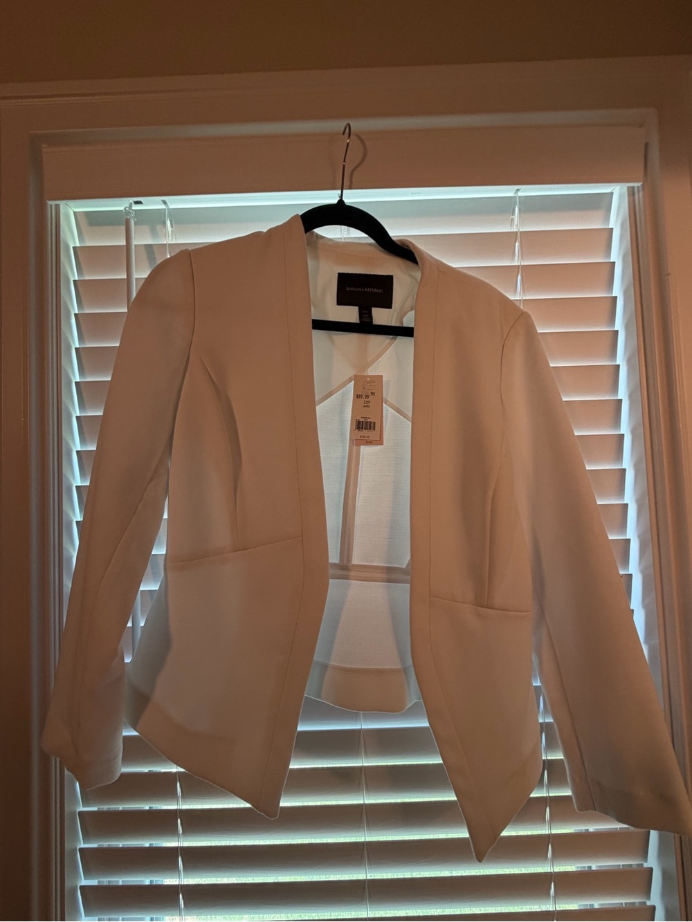 Banana Republic White Open-Front Women's Blazer